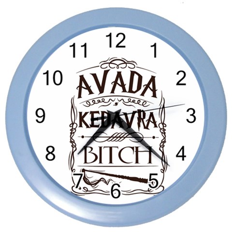 Avada Kedavra Bitch Harry  Potter Color Wall Clock from ArtsNow.com Front