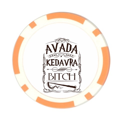 Avada Kedavra Bitch Harry  Potter Poker Chip Card Guard from ArtsNow.com Back