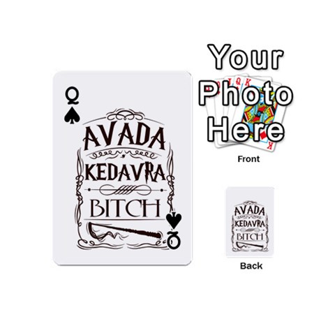 Queen Avada Kedavra Bitch Harry  Potter Playing Cards 54 (Mini) from ArtsNow.com Front - SpadeQ