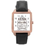 Avada Kedavra Bitch Harry  Potter Rose Gold Leather Watch 
