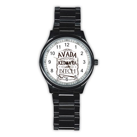 Avada Kedavra Bitch Harry  Potter Stainless Steel Round Watch from ArtsNow.com Front