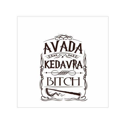 Avada Kedavra Bitch Harry  Potter Small Satin Scarf (Square) from ArtsNow.com Front