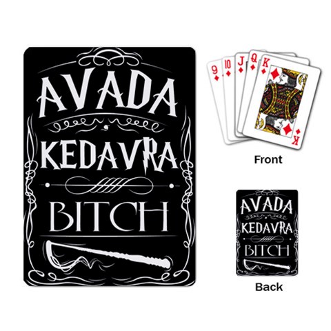 Avada Kedavra Bitch Harry Potter Playing Cards Single Design from ArtsNow.com Back