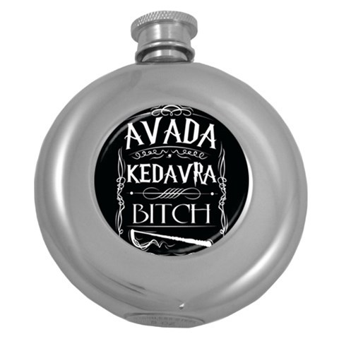 Avada Kedavra Bitch Harry Potter Hip Flask (5 oz) from ArtsNow.com Front