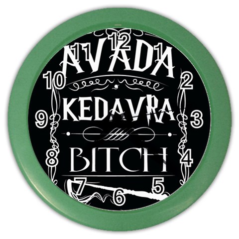 Avada Kedavra Bitch Harry Potter Color Wall Clock from ArtsNow.com Front