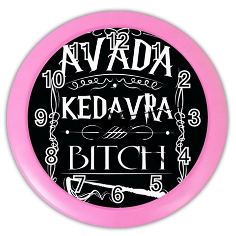 Avada Kedavra Bitch Harry Potter Color Wall Clock from ArtsNow.com Front