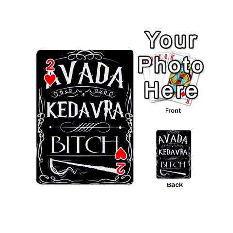 Avada Kedavra Bitch Harry Potter Playing Cards 54 (Mini) from ArtsNow.com Front - Heart2