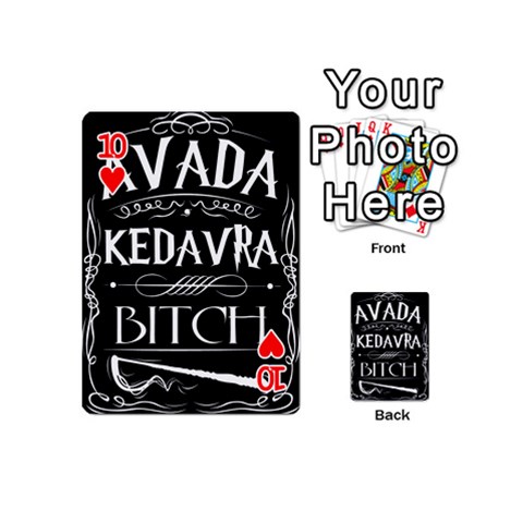 Avada Kedavra Bitch Harry Potter Playing Cards 54 (Mini) from ArtsNow.com Front - Heart10