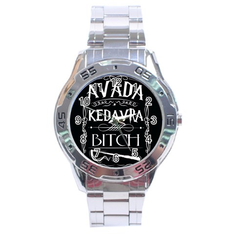 Avada Kedavra Bitch Harry Potter Stainless Steel Analogue Watch from ArtsNow.com Front