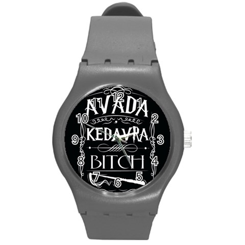 Avada Kedavra Bitch Harry Potter Round Plastic Sport Watch (M) from ArtsNow.com Front