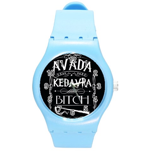 Avada Kedavra Bitch Harry Potter Round Plastic Sport Watch (M) from ArtsNow.com Front
