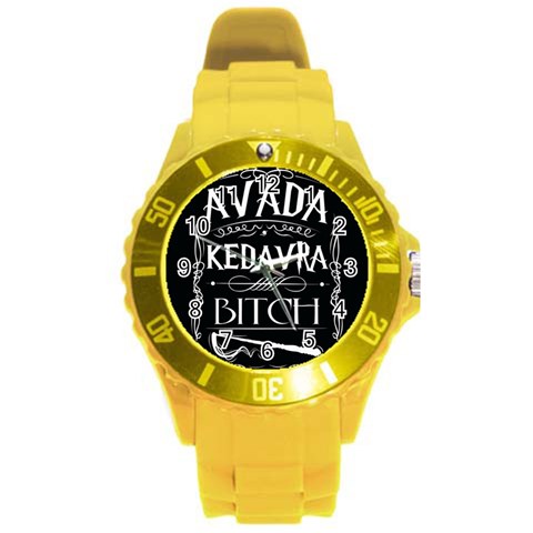 Avada Kedavra Bitch Harry Potter Round Plastic Sport Watch (L) from ArtsNow.com Front