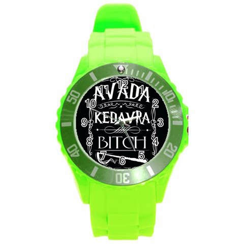 Avada Kedavra Bitch Harry Potter Round Plastic Sport Watch (L) from ArtsNow.com Front