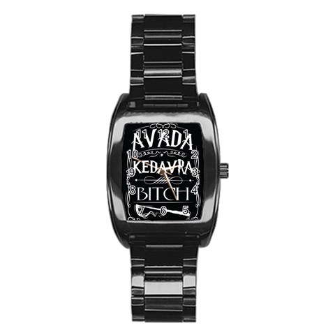 Avada Kedavra Bitch Harry Potter Stainless Steel Barrel Watch from ArtsNow.com Front