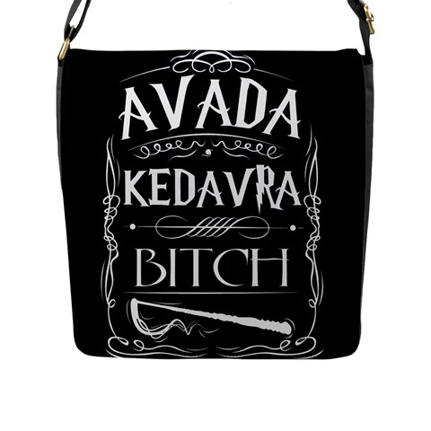 Avada Kedavra Bitch Harry Potter Flap Closure Messenger Bag (L) from ArtsNow.com Front