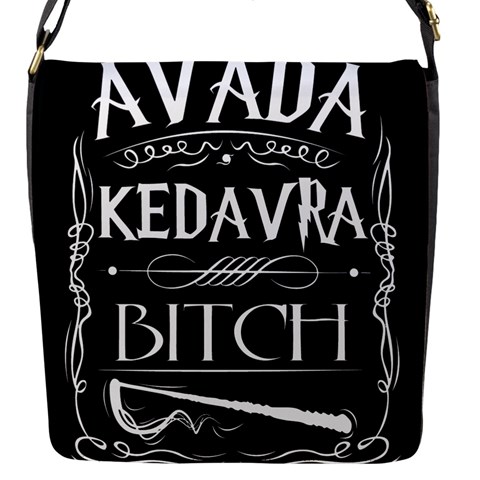 Avada Kedavra Bitch Harry Potter Flap Closure Messenger Bag (S) from ArtsNow.com Front