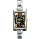 Book Collage Based On Harry Potter And The Philosopher s Stone Rectangle Italian Charm Watch