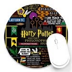 Book Collage Based On Harry Potter And The Philosopher s Stone Round Mousepad