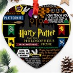 Book Collage Based On Harry Potter And The Philosopher s Stone Ornament (Heart)