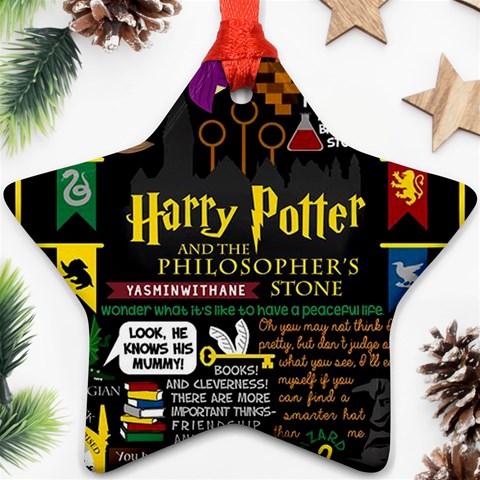 Book Collage Based On Harry Potter And The Philosopher s Stone Ornament (Star) from ArtsNow.com Front