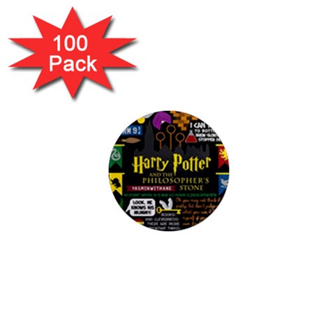 Book Collage Based On Harry Potter And The Philosopher s Stone 1  Mini Magnet (100 pack)  from ArtsNow.com Front