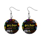 Book Collage Based On Harry Potter And The Philosopher s Stone 1  Button Earrings