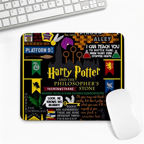 Book Collage Based On Harry Potter And The Philosopher s Stone Large Mousepad from ArtsNow.com Front