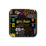 Book Collage Based On Harry Potter And The Philosopher s Stone Rubber Coaster (Square)