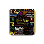 Book Collage Based On Harry Potter And The Philosopher s Stone Rubber Square Coaster (4 pack)