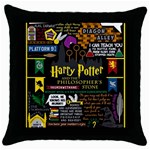 Book Collage Based On Harry Potter And The Philosopher s Stone Throw Pillow Case (Black)