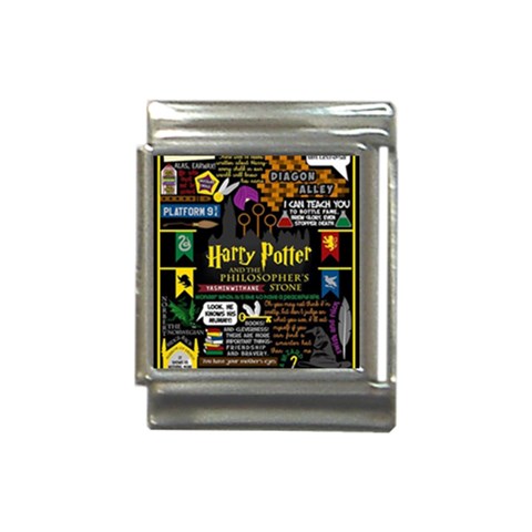 Book Collage Based On Harry Potter And The Philosopher s Stone Italian Charm (13mm) from ArtsNow.com Front
