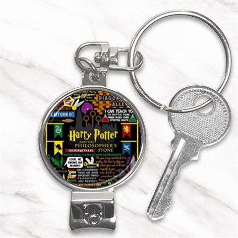 Book Collage Based On Harry Potter And The Philosopher s Stone Nail Clippers Key Chain from ArtsNow.com Front