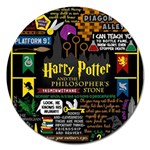 Book Collage Based On Harry Potter And The Philosopher s Stone Magnet 5  (Round)