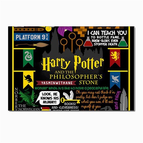 Book Collage Based On Harry Potter And The Philosopher s Stone Postcards 5  x 7  (Pkg of 10) from ArtsNow.com Front