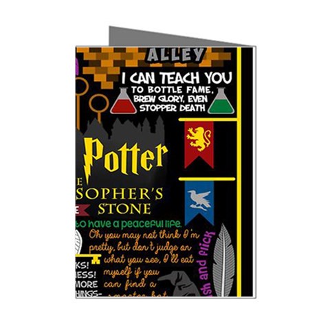 Book Collage Based On Harry Potter And The Philosopher s Stone Mini Greeting Cards (Pkg of 8) from ArtsNow.com Left