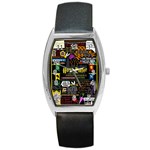 Book Collage Based On Harry Potter And The Philosopher s Stone Barrel Style Metal Watch