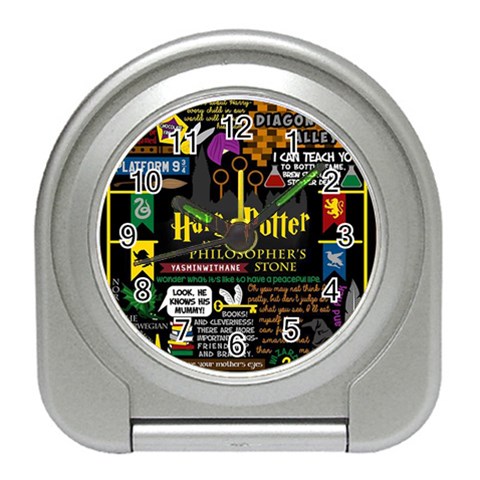 Book Collage Based On Harry Potter And The Philosopher s Stone Travel Alarm Clock from ArtsNow.com Front