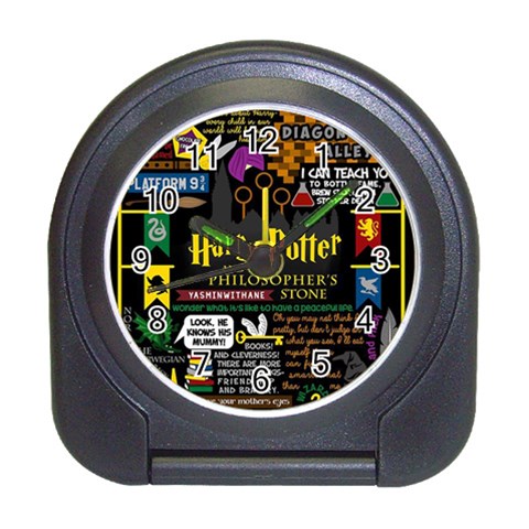 Book Collage Based On Harry Potter And The Philosopher s Stone Travel Alarm Clock from ArtsNow.com Front