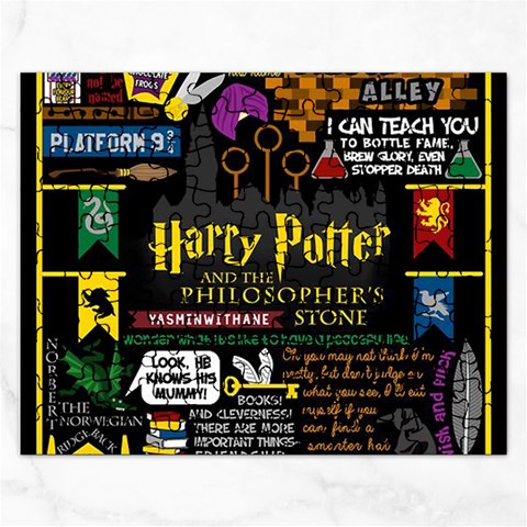 Book Collage Based On Harry Potter And The Philosopher s Stone Jigsaw Puzzle (Rectangular) from ArtsNow.com Front