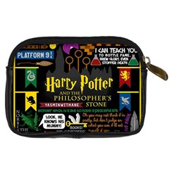 Book Collage Based On Harry Potter And The Philosopher s Stone Digital Camera Leather Case from ArtsNow.com Back