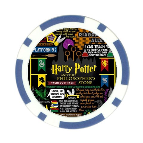 Book Collage Based On Harry Potter And The Philosopher s Stone Poker Chip Card Guard (10 pack) from ArtsNow.com Front