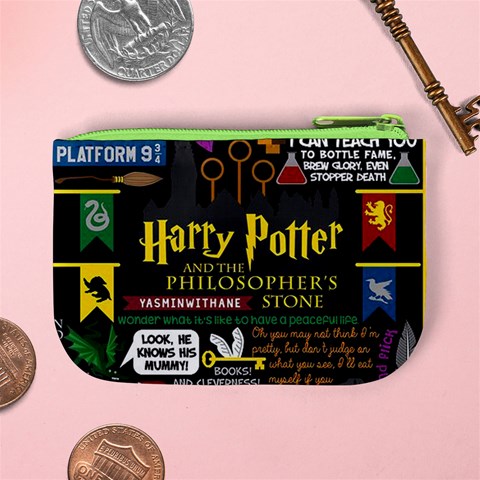 Book Collage Based On Harry Potter And The Philosopher s Stone Mini Coin Purse from ArtsNow.com Back