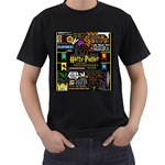 Book Collage Based On Harry Potter And The Philosopher s Stone Men s T-Shirt (Black)