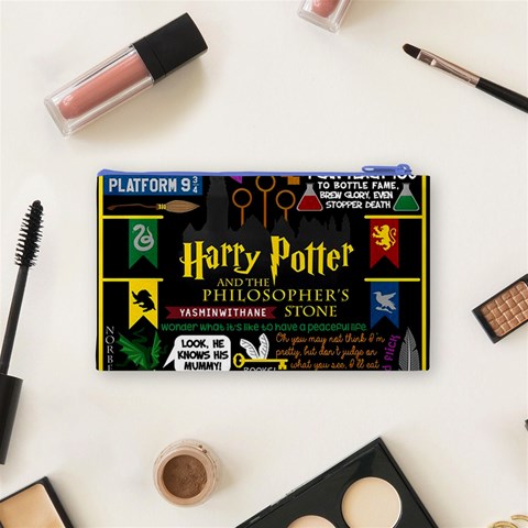 Book Collage Based On Harry Potter And The Philosopher s Stone Cosmetic Bag (Small) from ArtsNow.com Back
