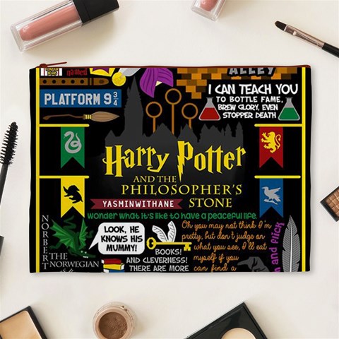 Book Collage Based On Harry Potter And The Philosopher s Stone Cosmetic Bag (XL) from ArtsNow.com Front