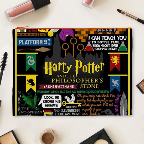 Book Collage Based On Harry Potter And The Philosopher s Stone Cosmetic Bag (XL) from ArtsNow.com Front
