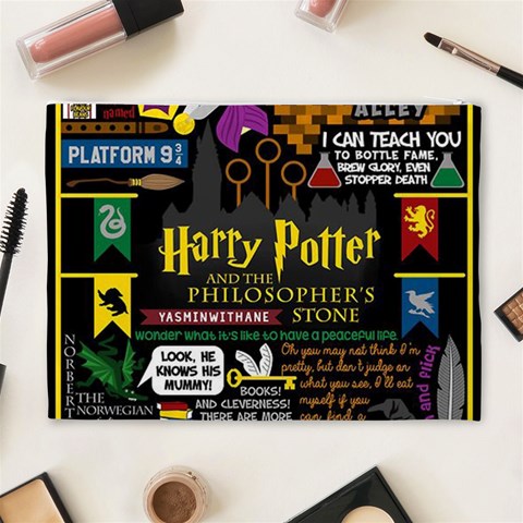 Book Collage Based On Harry Potter And The Philosopher s Stone Cosmetic Bag (XL) from ArtsNow.com Back