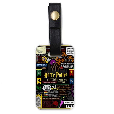 Book Collage Based On Harry Potter And The Philosopher s Stone Luggage Tag (one side) from ArtsNow.com Front
