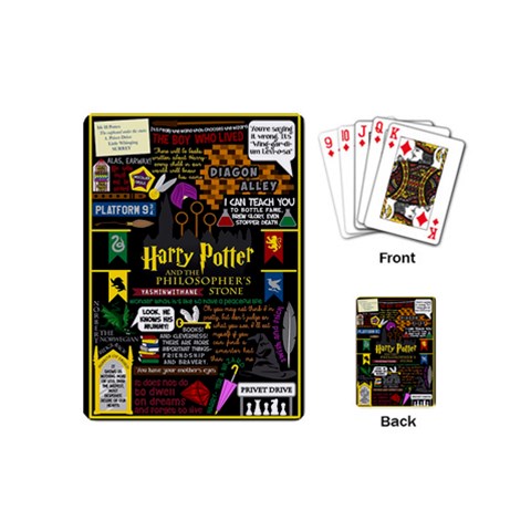 Book Collage Based On Harry Potter And The Philosopher s Stone Playing Cards (Mini) from ArtsNow.com Back