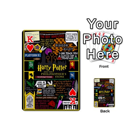 King Book Collage Based On Harry Potter And The Philosopher s Stone Playing Cards 54 (Mini) from ArtsNow.com Front - HeartK